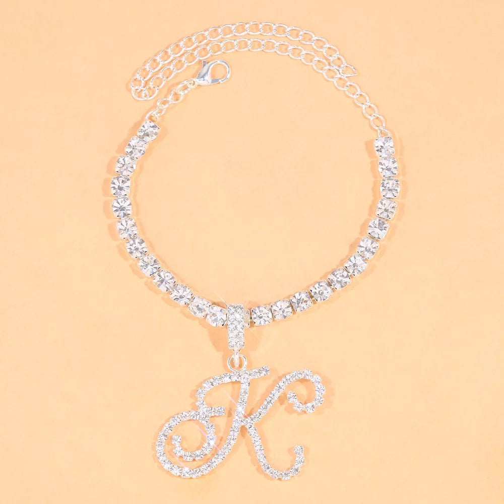 Custom Crystal Initial Anklet/Bracelet/Necklace