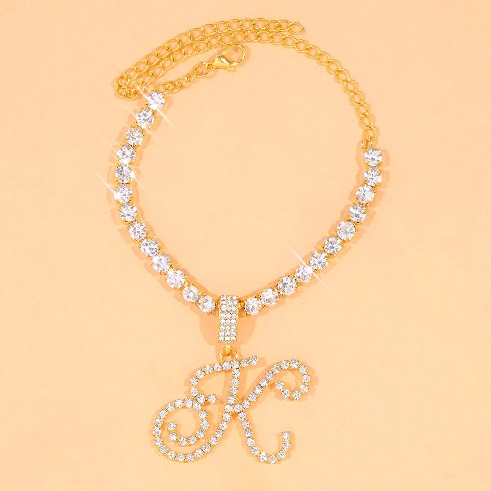 Custom Crystal Initial Anklet/Bracelet/Necklace